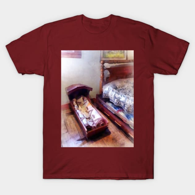 Interiors - Cradle With Quilt T-Shirt by SusanSavad